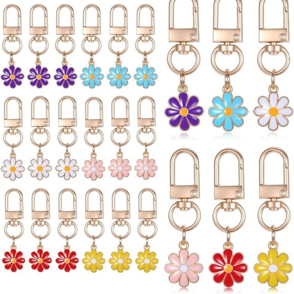 NWT Flower Bag Charm Key Chain CHOICE of color - Picture 2 of 6